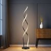 Luminea Margaret LED Modern Elegant Spiral Floor Lamp Reading Light - Black