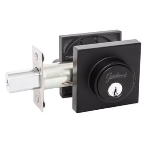 Gainsborough Matt Black G4 Series Keyed Slim Square Single Cylinder Deadbolt
