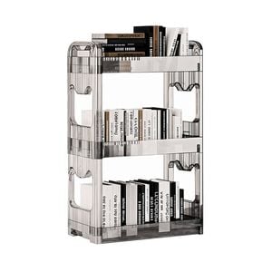 SOGA 38x24cm Clear 3-Tier Bookshelf Storage Organizer