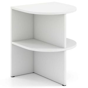 Costway Half Round Side Table 2tier Wooden Nightstand Shelves Modern