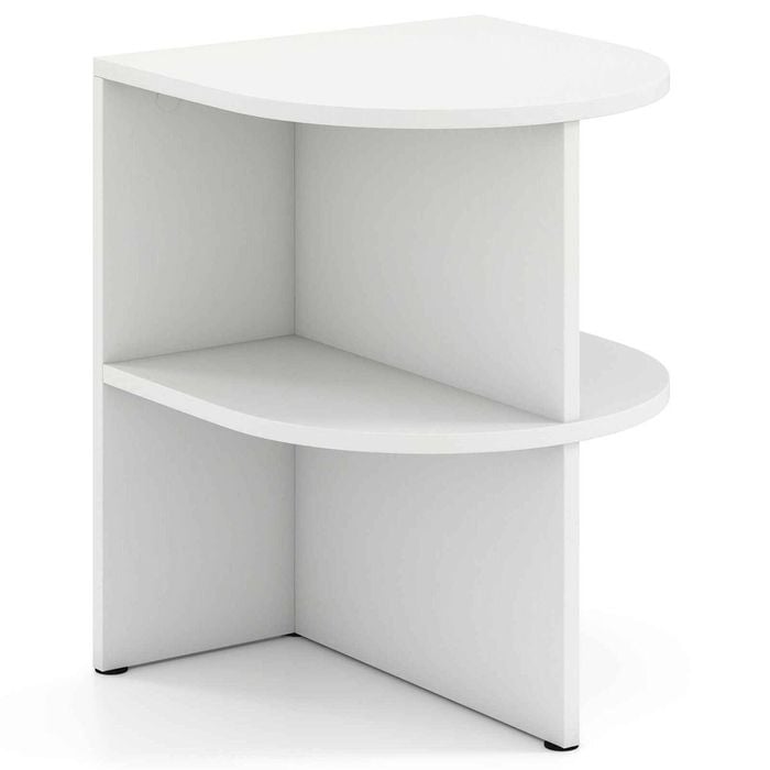 Costway Half Round Side Table 2tier Wooden Nightstand Shelves Modern