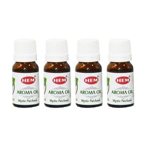 4PK HEM Home Fragrance Scented Smelling Oil Bottle 10ml Mystic Patchouli