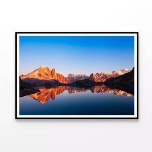 Mountain at Sunset with Lake  Print 100% Australian Made 90x60cm  (Poster)