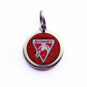 Afl Pet Id Tag - Sydney Swans - Engravable - 25mm Diameter