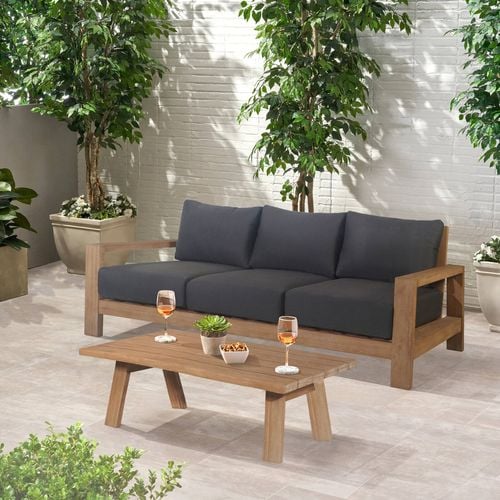 Stud 3 Seater Outdoor Patio Sofa Lounge Eucalyptus Solid Timber Wood ...