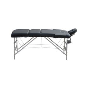 Yes4homes 3 Fold 5 Cm Thickness Foam Portable Aluminium Massage Table Massage Bed Beauty Therapy Black