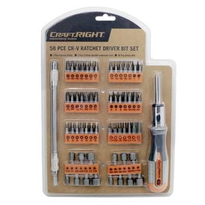 Craftright 58 Piece Ratchet Driver Bit Set