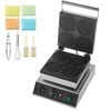 Vevor 1750w Commercial Waffle Maker Silver 4pcs Non-stick Stainless Steel With Temperature Control