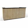 Modern Furniture KENTO 240cm Reception Desk - Timber Slat Acoustic Black & Oak
