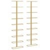 vidaXL 2x Wall Mounted Wine Racks for 9 Bottles Gold Iron Bottle Holder Shelf