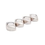 Set of 4 SSH COLLECTION Tear Drop Tea Light Candle Holders - Nickel