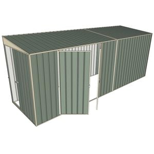 Build-a-Shed 1.5 x 5.2 x 2m Double Hinged Side Door Skillion Shed - Green