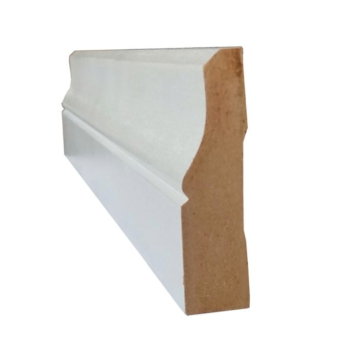 Hume 140 x 18mm 5.4m Moulding White MDF Primed Lambs Tongue