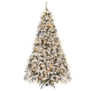 Costway 2.25M Christmas Tree Foldable 450 LED Xmas Decoration Plant Snow Effect
