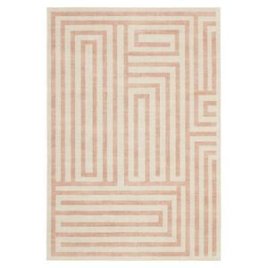 Loopsie-330cm X 240cm-makini Peach Geometric Washable Rug