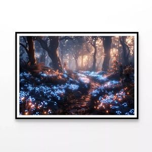 Forest, Red Leaves, Trees  Print 100% Australian Made 90x60cm  (Poster)