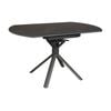 Colin 90-135cm Extendable Round Dining Table Ceramic Tempered Glass Top Dark Grey