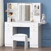 Alfordson Dressing Table Stool Set Led White