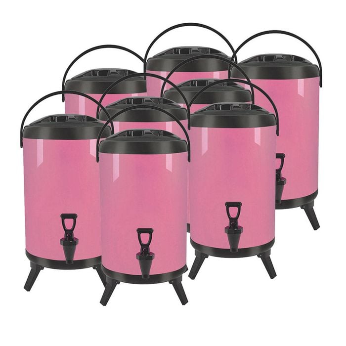 SOGA 8X Stainless Steel Insulated Beverage Dispenser with Tap 14L Pink