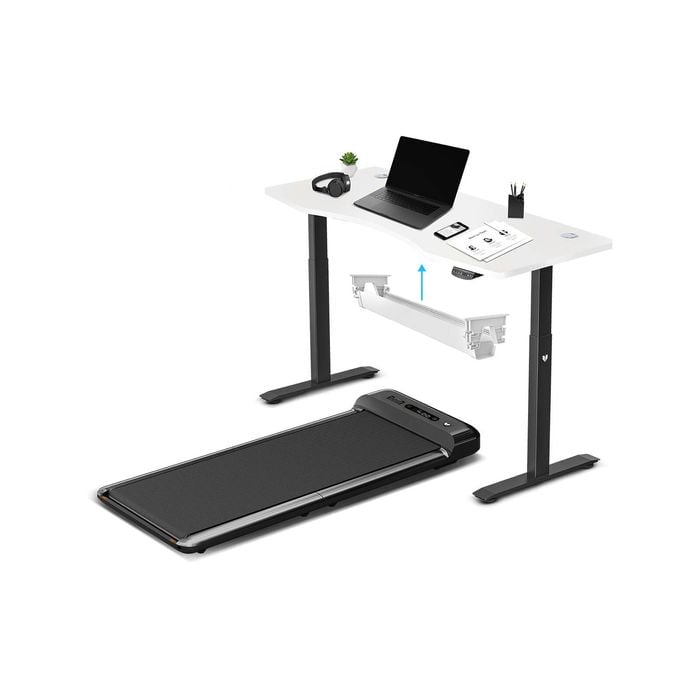 Lifespan Fitness WalkingPad M2 Treadmill with ErgoDesk Automatic White Standing Desk 1500mm + Cable Management Tray