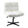Oikiture Armless Office Desk Chair Boucle White
