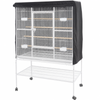YES4PETS 158 cm White Large Bird Cage Parrot Budgie Aviary With Stand & Cover