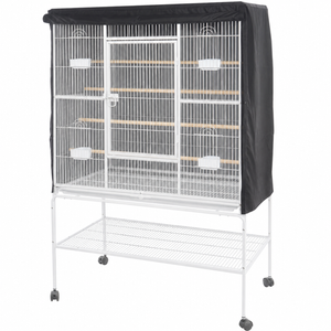 YES4PETS 158 cm White Large Bird Cage Parrot Budgie Aviary With Stand & Cover