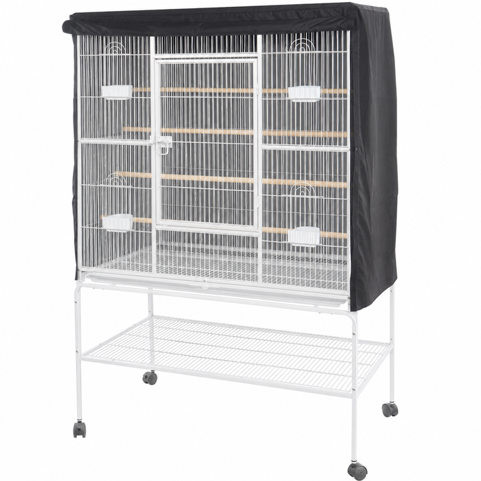 YES4PETS 158 cm White Large Bird Cage Parrot Budgie Aviary With Stand & Cover
