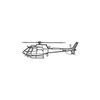Ignite Laser Airbus H125E - High-Performance Light Helicopter Silhouette Metal Wall Art Coated Black 23.6 inch - 60 cm