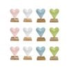 12PK LVD Heart On Stand Figurine Decor Iron/Wood Small 9.5x11cm - Assorted