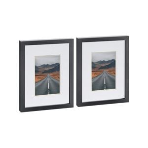 Nicola Spring Photo Frames with 4" x 6" Mount - 8" x 10" - Black - Pack of 2