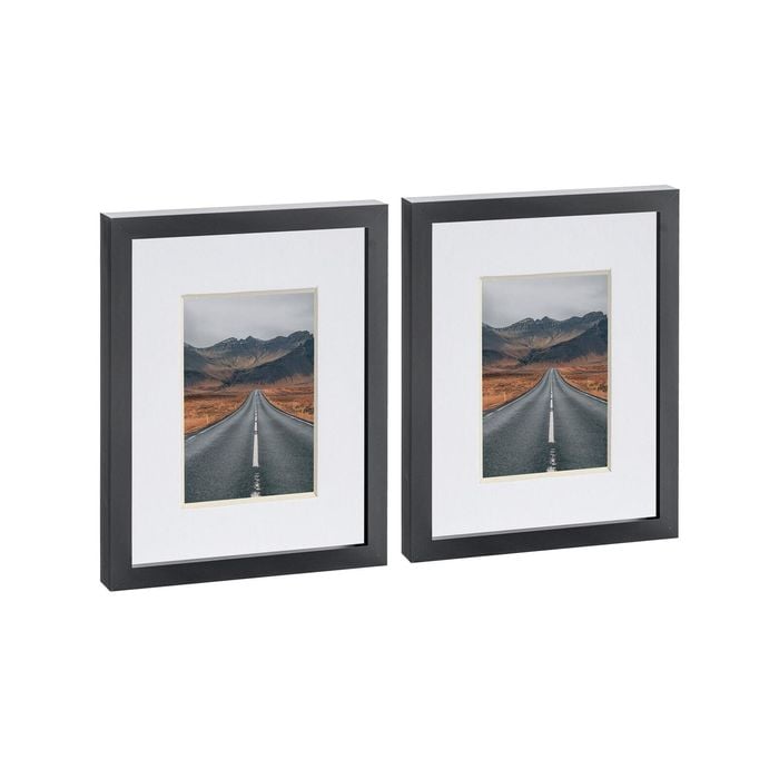 Nicola Spring Photo Frames with 4" x 6" Mount - 8" x 10" - Black - Pack of 2