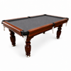 TOPONE 7FT Slate Pool Table Classic Billiard Table with Solid Wood Frame, Luxury Walnut Frame & Full Accessories - Grey