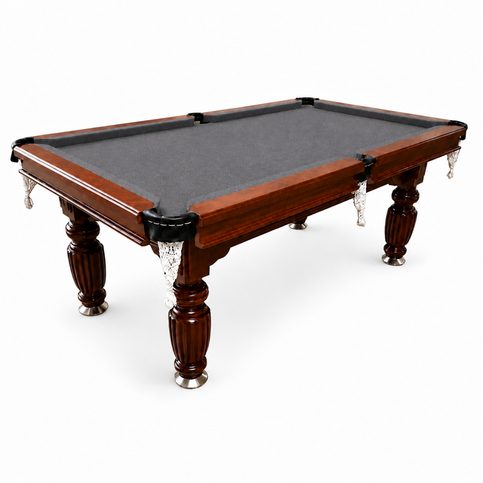 TOPONE 7FT Slate Pool Table Classic Billiard Table with Solid Wood Frame, Luxury Walnut Frame & Full Accessories - Grey