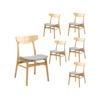 Cusco 6pc Set Dining Chair Fabric Seat Scandinavian Style Solid Rubberwood