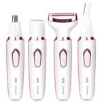 NNEOBA 4 in 1 Electric Razor for Women Hair Trimmer White
