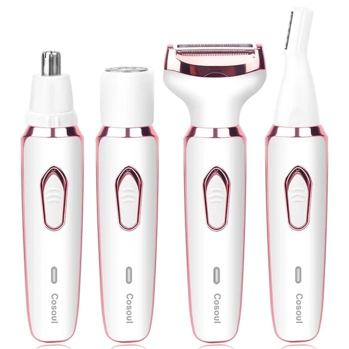 NNEOBA 4 in 1 Electric Razor for Women Hair Trimmer White