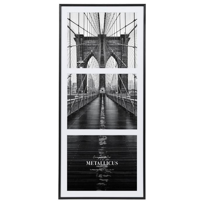 Cooper & Co. Metal 3 Slot Collage Photo Frame 20x25cm Black