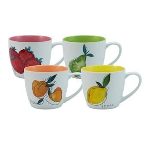 Bundanoon New Bone China Coffee & Tea Mugs Set 4 - Fruity 520ml