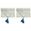 2PK LVD 33x180cm Linen Delight Table Runner Home Decor - Aqua