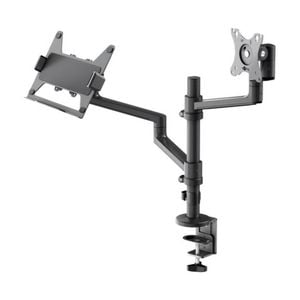 Goobay Monitor Mount Workstation Single Pole Pro Adjustable Desk Stand - Black