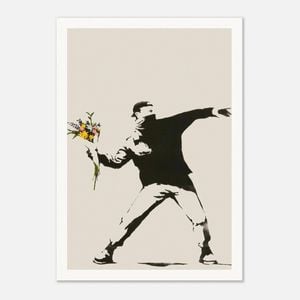 Galrie Banksy Love is in the Air Flower Thrower Artwork - 2003 Limited Edition Print, Poster Only, 70 x 100cm (28 x 40inch)