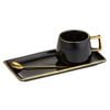3pc Tempa Rae New Bone China/SS Mug Plate & Spoon Set - Charcoal