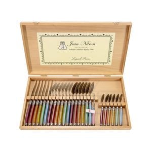 Laguiole Jean Neron 24pc. Cutlery Set In Gift Box - Mixed Colour