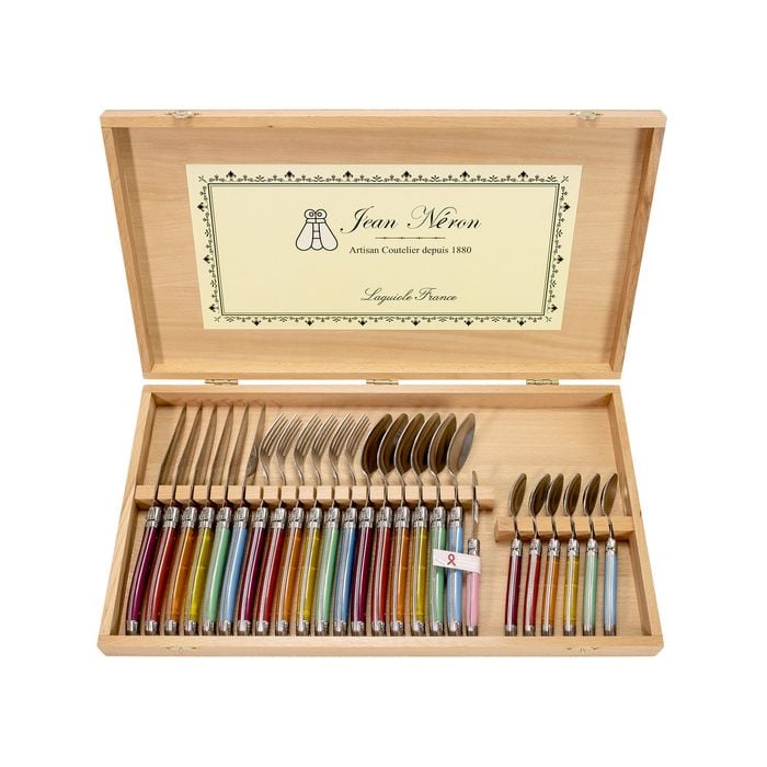 Laguiole Jean Neron 24pc. Cutlery Set In Gift Box - Mixed Colour