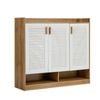 Oikiture Shoe Storage Cabinet 5-tier Rack 3 Doors Organiser Shelf Cupboard