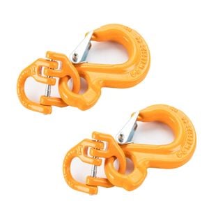 2pack 7/8 Mm Eye Sling Hook with Hammerlock Heavy Duty Safety Chain Swivel Winch Hook