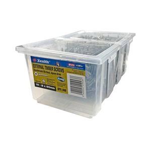 Zenith 10 - 8 x 50mm Galvanised Square Drive Countersunk Ribbed Head Timber Screws - 500 Pack