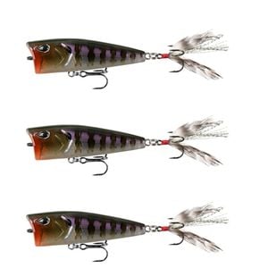3x 13 Fishing 75mm Poppy Mc Pop Face Topwater Popper Lures - Rusty Bream