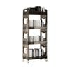 SOGA 38x24cm Black 4-Tier Bookshelf  Storage Organizer Trolley Rack